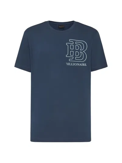 Billionaire Logo Round-neck T-shirt In Blue