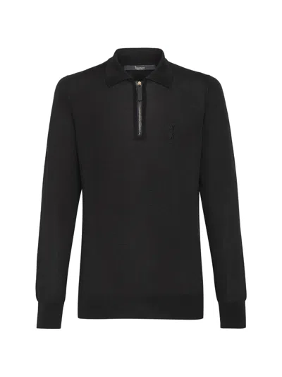 Billionaire 로고 집업 스웨터 In Black