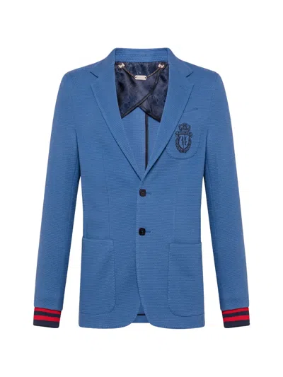 Billionaire Logo-embroidered Blazer In Blue