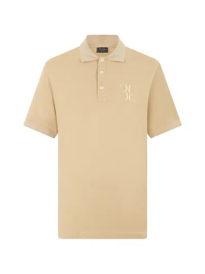 Billionaire Logo-embroidered Polo Shirt In Neutral
