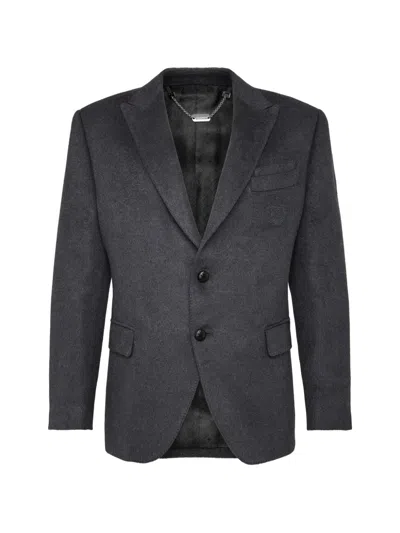 Billionaire Logo-embroidered Single-breasted Blazer In Blue