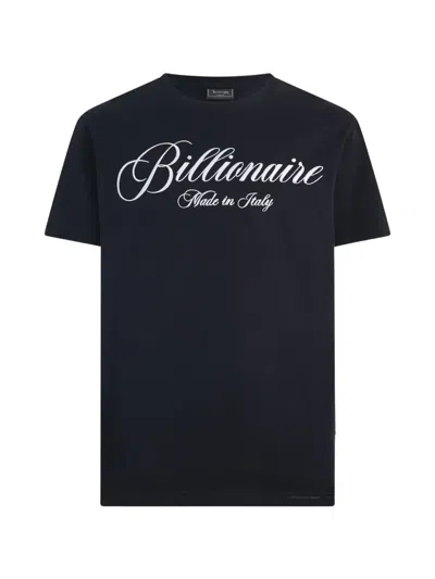 Billionaire Logo-embroidered T-shirt In Black