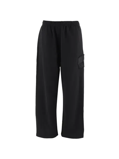 Billionaire Logo-patch Wide-leg Trousers In Black