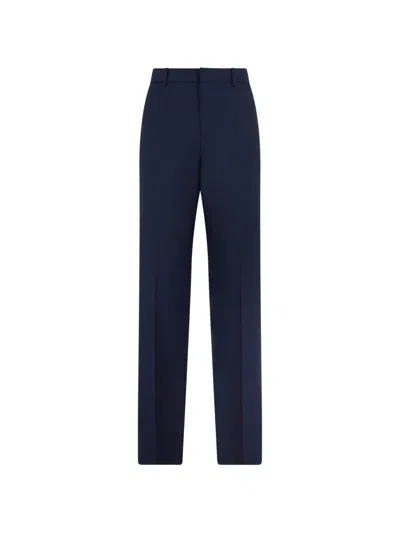 Billionaire Loose Fit Wool Trousers In Blue