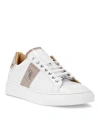 Billionaire Crocodile-effect Leather Sneakers In White