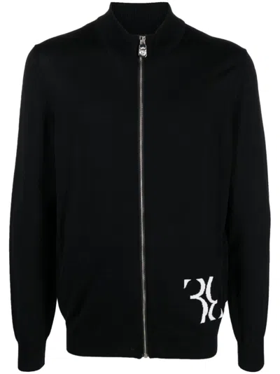 Billionaire Merino-blend Zip-up Jumper In Black