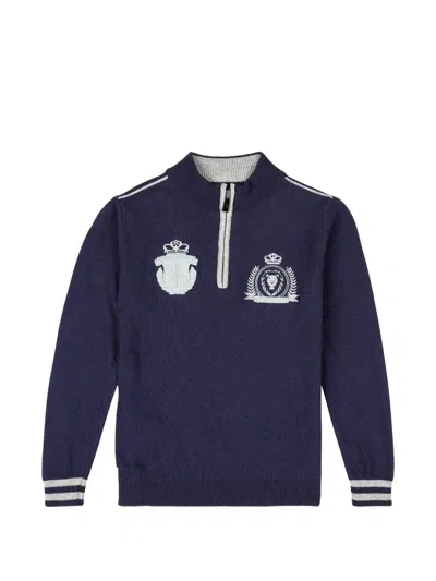 Billionaire Kids' Mock-neck Sweater In Blue