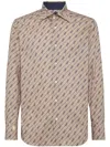 Billionaire Monogram-pattern Cotton Shirt In Neutrals