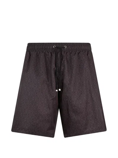 Billionaire Monogram-pattern Swim Shorts In Black