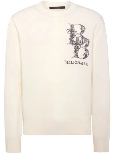 Billionaire Monogram-print Jumper In White