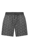 Billionaire Monogram-print Swim Shorts In Black