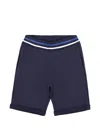 Billionaire Monogram Striped Drawstring Shorts In Blue