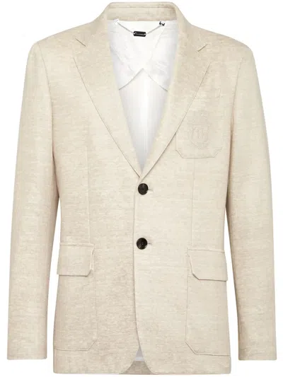 Billionaire Notched-lapels Single-breasted Blazer In Neutrals