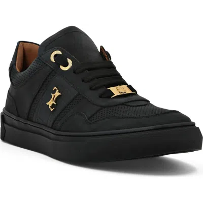 Billionaire Nubuck Croco Printed Lo-top Sneakers Men In Black