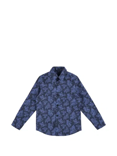 Billionaire Kids' Paisley Shirt In Blue