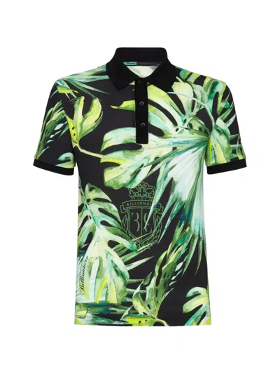 Billionaire Palmas Short-sleeve Polo Shirt In Black