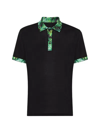 Billionaire Palm-print Polo Shirt In Multi