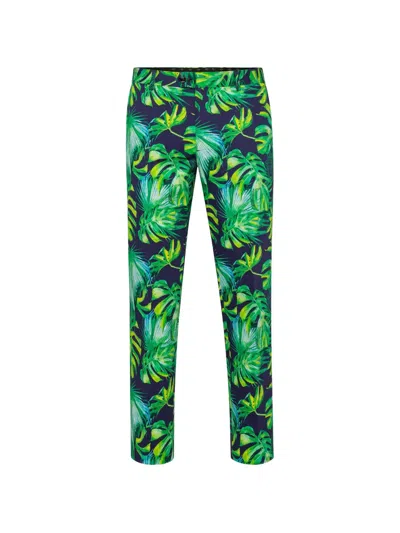 Billionaire Palm-print Slim-fit Trousers In Green