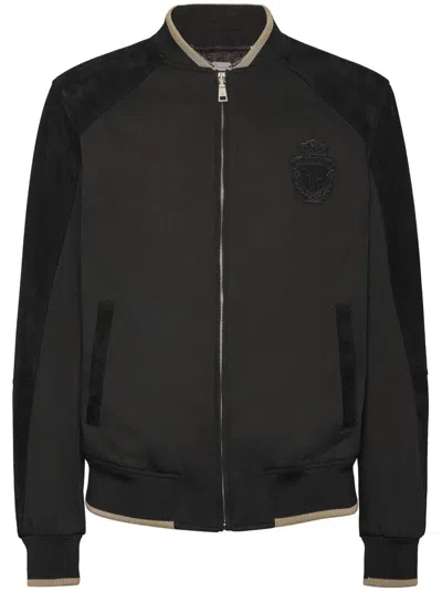 Billionaire Panelled Bomber Jacket In Black