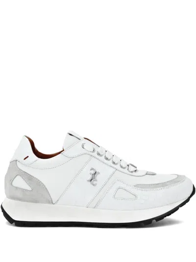 Billionaire Panelled Leather Sneakers In White