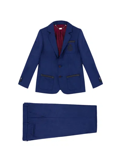 Billionaire Kids' Patch Pocket Suit In Blue