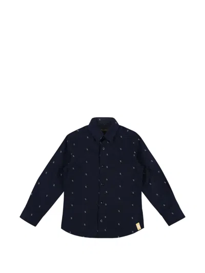 Billionaire Kids' Patterned Shirt In Blue