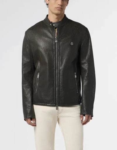 Billionaire Perforated Moto Jacket Bb Men In Black