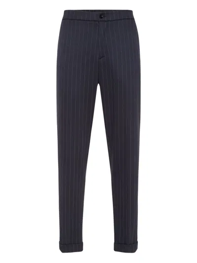 Billionaire Pinstripe-pattern Trousers In Blue