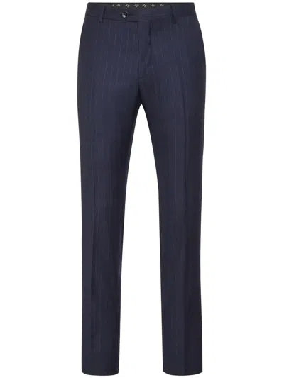 Billionaire Pinstripe-print Wool Trousers In Blue