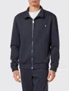 Billionaire Pinstriped Polyester Bomber Jacket In Blue