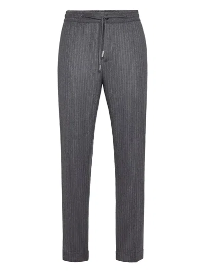 Billionaire Pinstriped Trousers In Gray