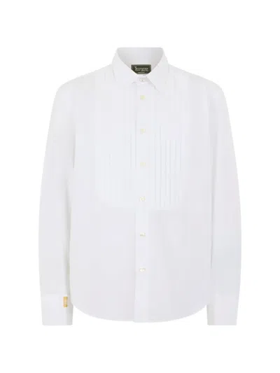 Billionaire Pleated Shirt In White