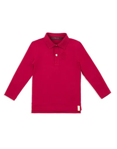Billionaire Kids'  Polo Shirt Ls "ed B." Boy In Bordeaux