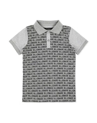 Billionaire Kids'  Polo Shirt Ss All Over Bb Boy In Grey