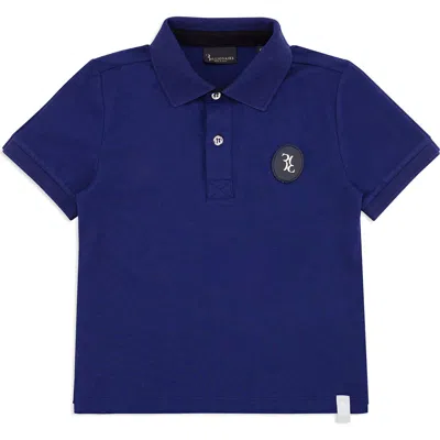 Billionaire Kids'  Polo Shirt Ss Double B Boy In Darkblue