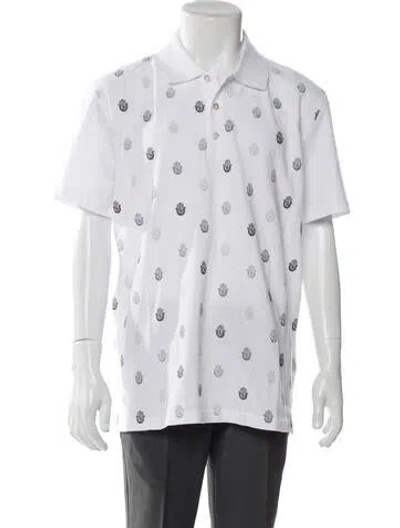 Pre-owned Billionaire Printed Collar Polo Shirt In White