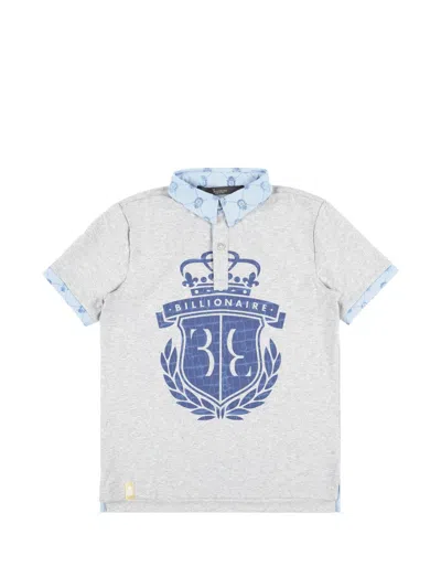 Billionaire Kids' Printed Polo Shirt In White
