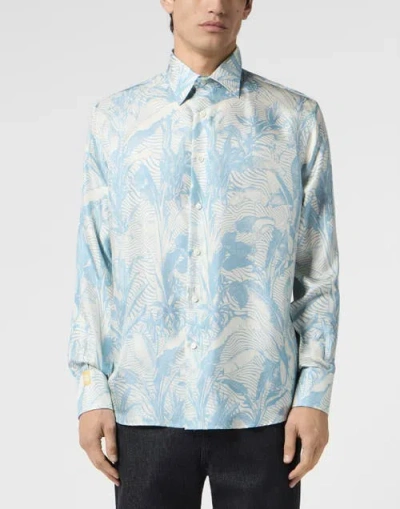 Billionaire Printed Silk Shirt Palms All-over Men In Multi