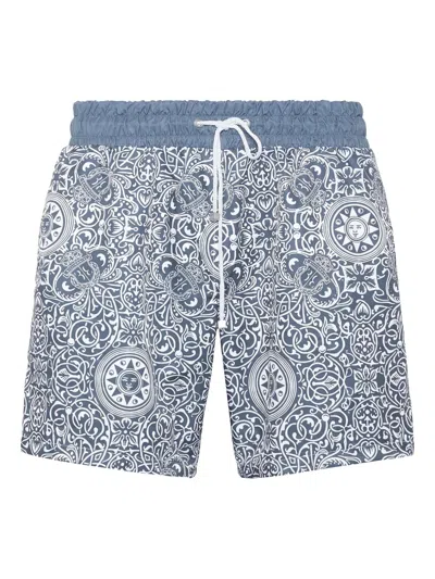 Billionaire Printed Swim Shorts In Blue