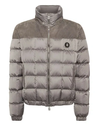 Billionaire Puffer Down Jacket With Leather Inserts Men In Multi