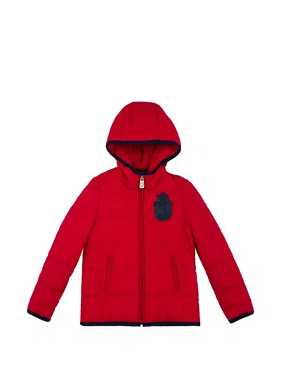 Billionaire Kids' Quilted Hooded Jacket In Red