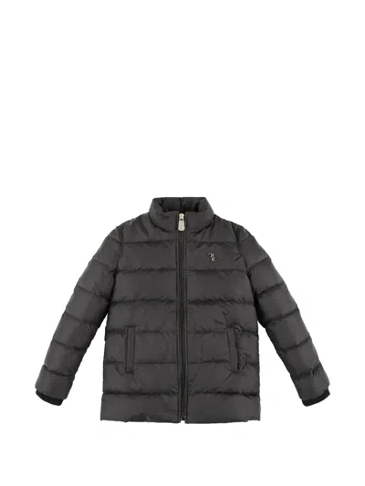 Billionaire Kids' Quilted Logo Jacket In Black