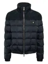 Billionaire Puffer Down Jacket With Leather Inserts Men In Blue
