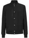 Billionaire Rhinestone-embellished Crest-motif Bomber Jacket In Black