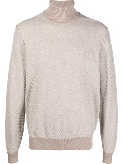 Billionaire Roll-neck Knit Jumper In Neutrals