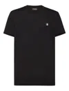 Billionaire Round-neck Logo-plaque T-shirt In Black