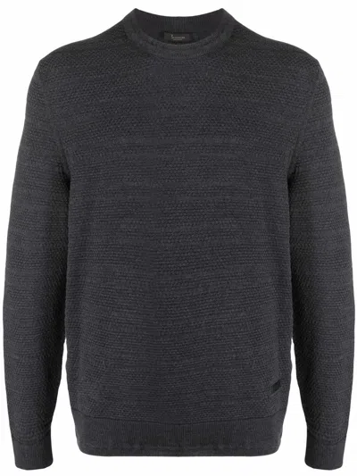 Billionaire Round-neck Merino Wool Jumper In Grey