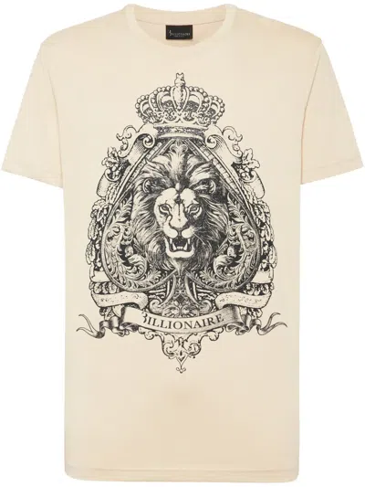 Billionaire Round Neck T-shirt In Neutrals