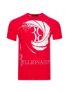 Billionaire 그래픽 프린트 라운드 넥 티셔츠 In Red