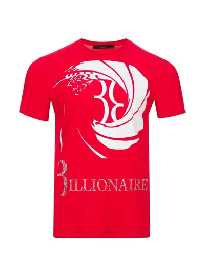 Billionaire 그래픽 프린트 라운드 넥 티셔츠 In Red